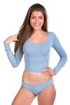 Dusty Blue Long Sleeve Top