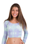 Mermaid and Dusty Blue Reversible Long Sleeve Top